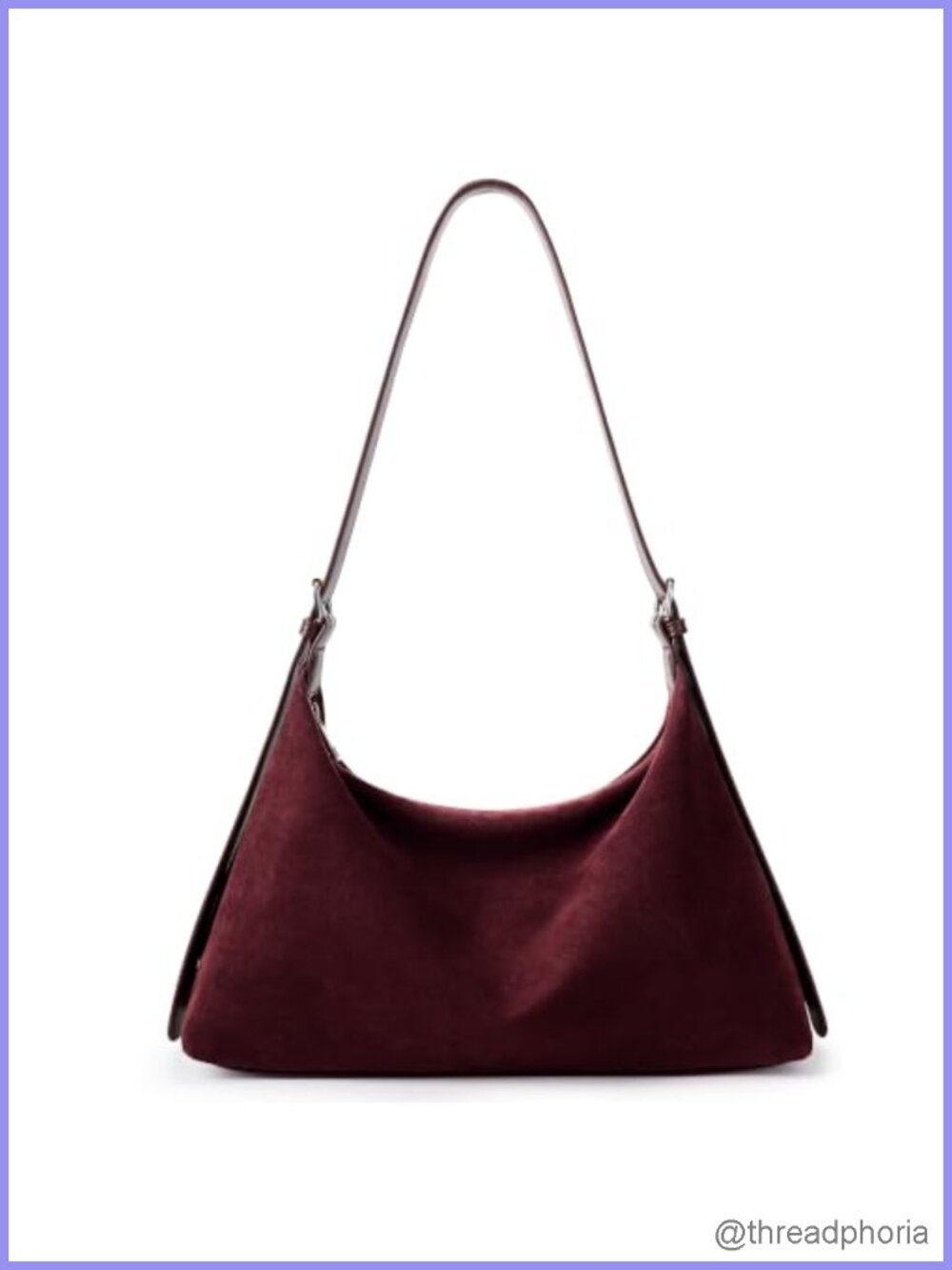 KALIDI Faux Suede Hobo Tote Shoulder Bag Adjustable Strap Zipper Pockets